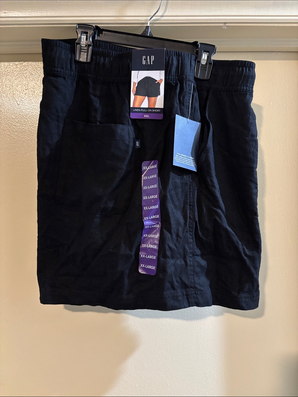 Women’s Linen Pull-On Shorts — Black NWT Size 2X